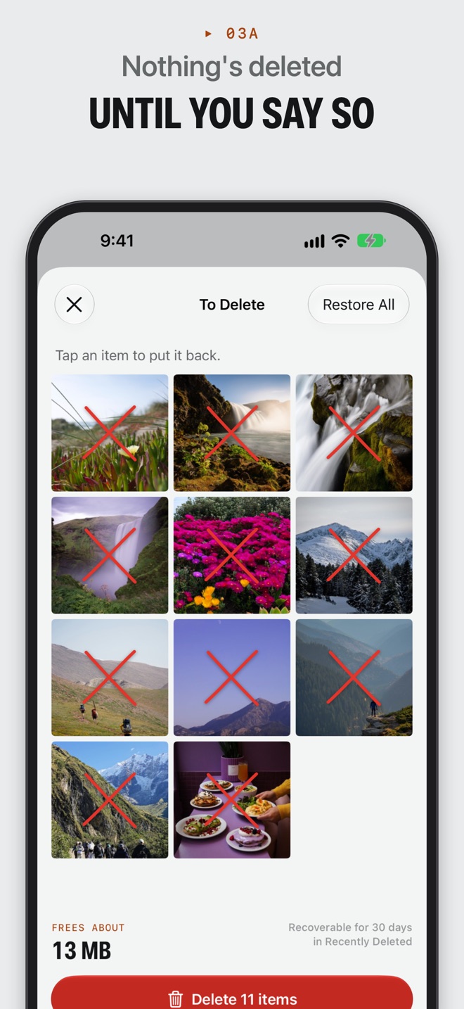 The bin, with photos waiting to be deleted